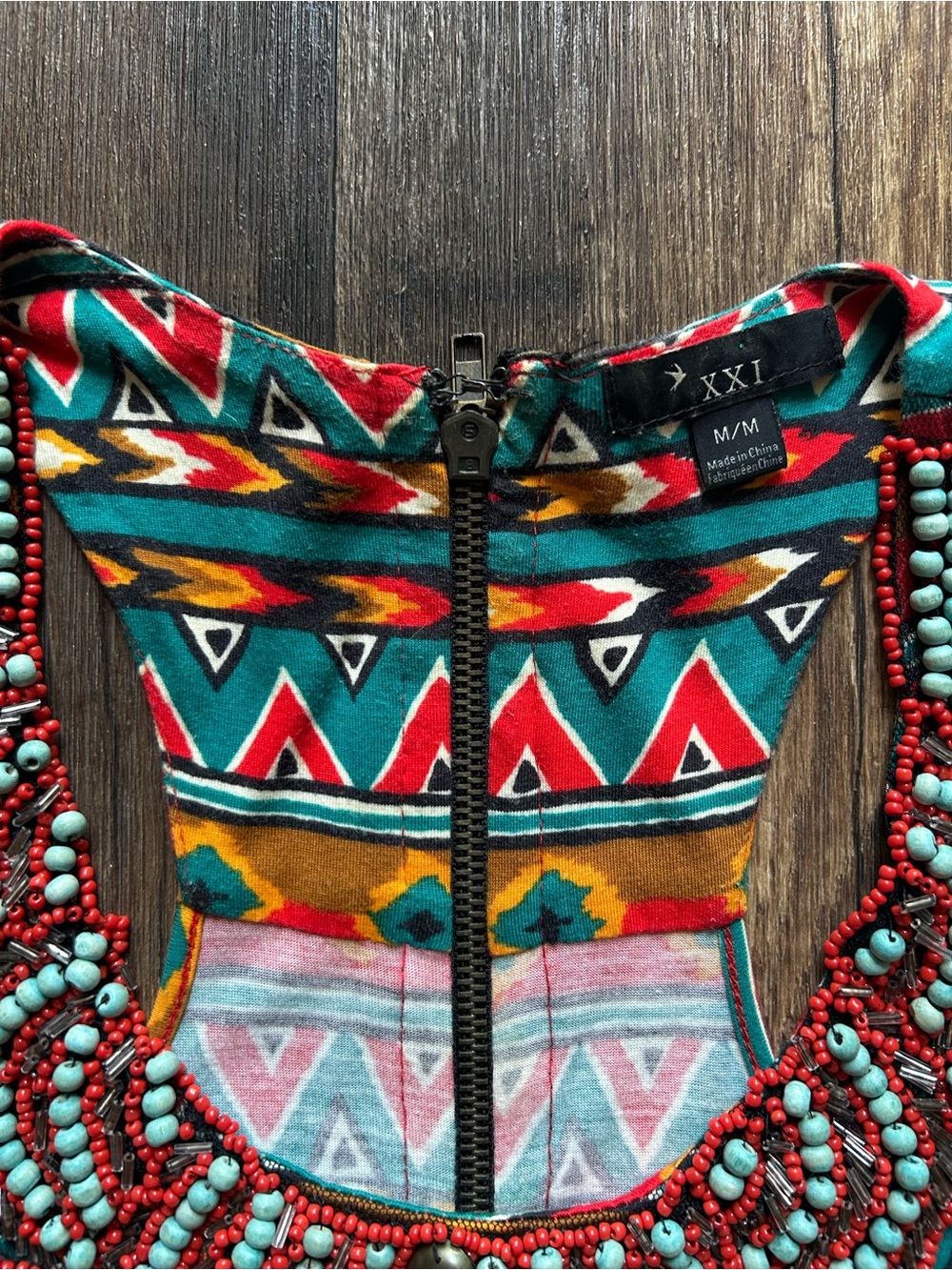 Aztec Beaded Racerback Tank Top - Picture 3 of 4